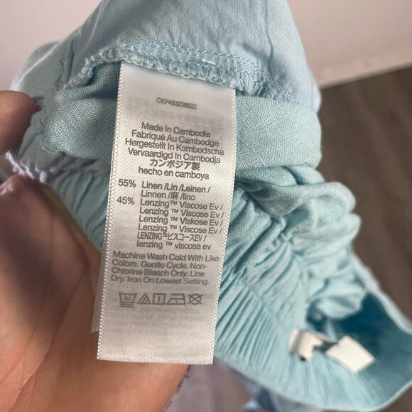 Madewell Pull On Straight Crop Linen Blend Casual Pants US Women's 10 New - Picture 6 of 9